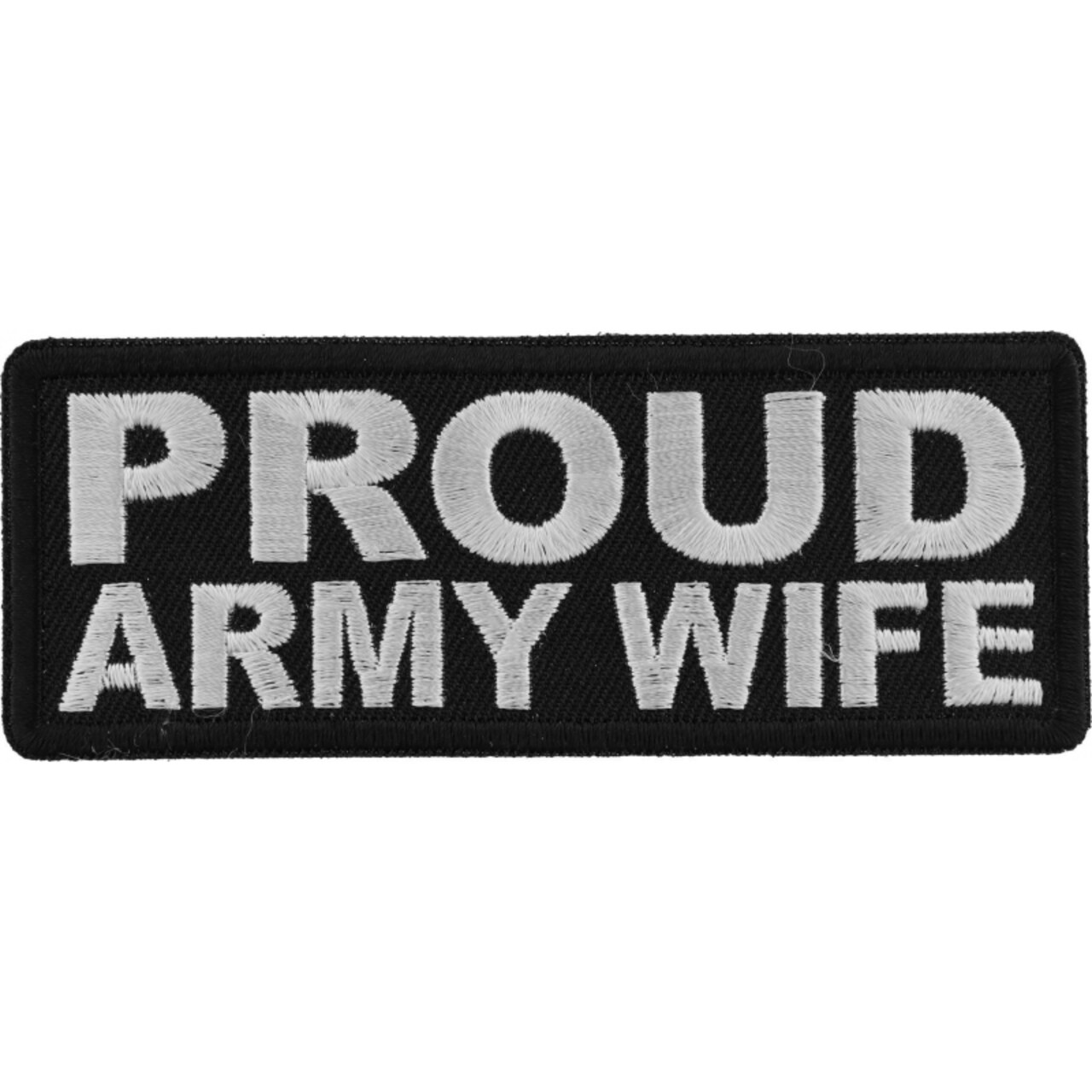 Patch, Embroidered Patch (Iron-On or Sew-On), Proud Army Wife Military, 4" x 1.5"